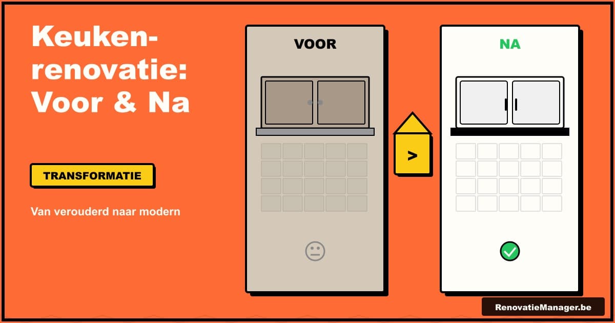 Keukenrenovatie voor en na: van verouderde keuken naar moderne leefkeuken